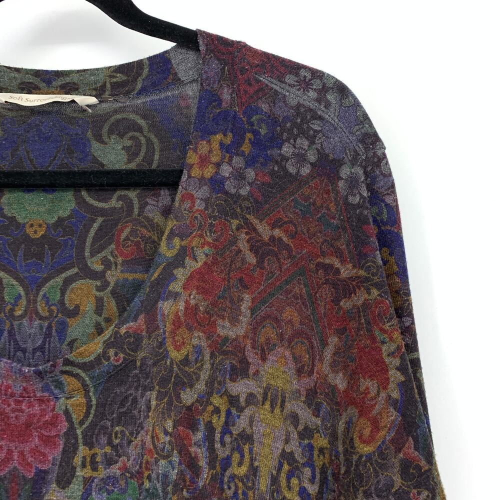 Soft Surroundings Women's L Tunic Top Multicolor Baroque Tapestry Asymmetrical - Picture 3 of 6